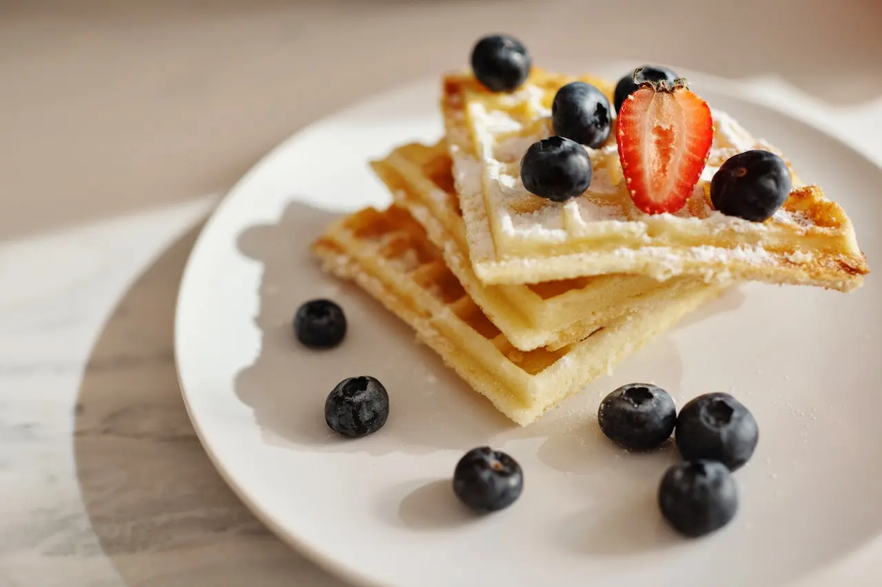 Proteïne wafel met blauwe bessen
