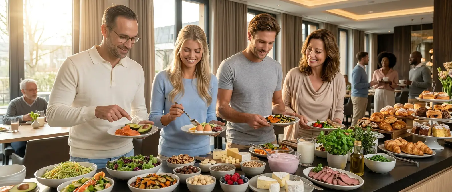 Ton van Keton1 kiest tijdens een all-inclusive vakantie voor pure, eiwitrijke en onbewerkte voeding zoals vis, eieren en groenten.